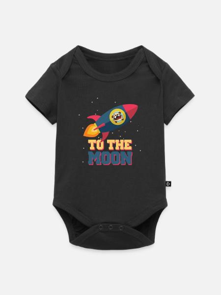 To The Moon Dog Rocket - Baby Premium Kurzarmbody - Schwarz