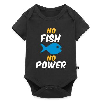 No fish no power - Baby Premium short-sleeve bodysuit - black - Front
