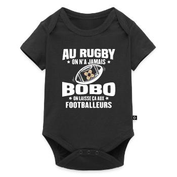 Cadeau humour pour joueur de rugby - Body à manches courtes Premium Bébé - noir - Devant