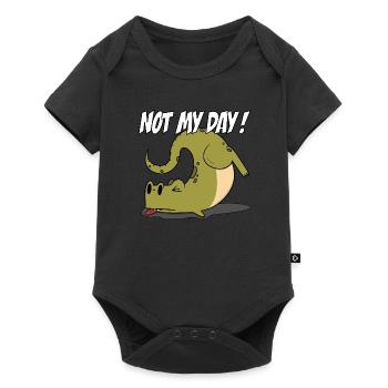 Lustiger Dinosaurier - Not my day! - Baby Premium Kurzarmbody - Schwarz - Vorne