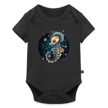 hippocampes, coraux, mer, océan, vie marine, animaux - Body à manches courtes Premium Bébé - noir - Devant