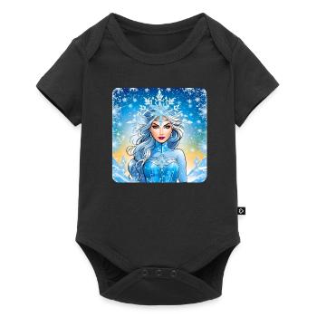Winter Ice Queen with Ice Crystals - Baby Premium short-sleeve bodysuit - black - Front