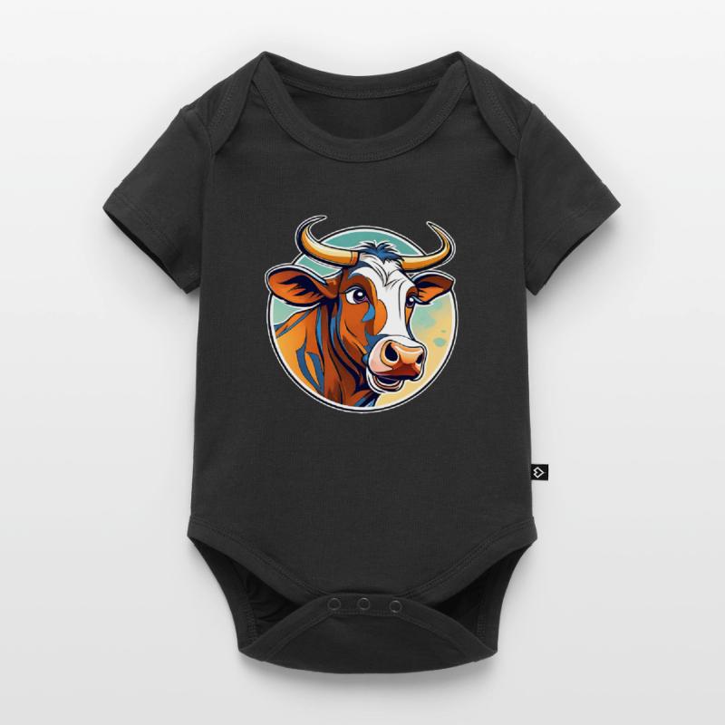 Crazy cute bull Baby Premium short-sleeve bodysuit