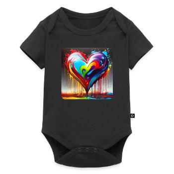 Heart in graffiti style - Baby Premium short-sleeve bodysuit - black - Front