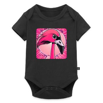 Flamant rose - Body à manches courtes Premium Bébé - noir - Devant