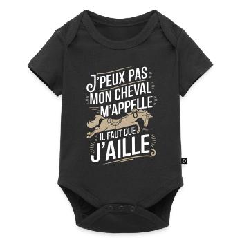 J'peux pas j'ai cheval - Body à manches courtes Premium Bébé - noir - Devant