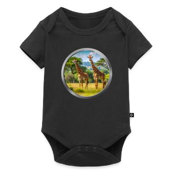 Giraffe Animal - 2 - Baby Premium short-sleeve bodysuit - black - Front