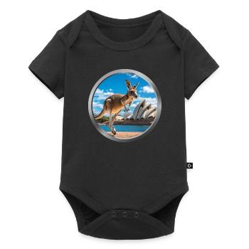 Kangaroo Animal - 2 - Baby Premium short-sleeve bodysuit - black - Front
