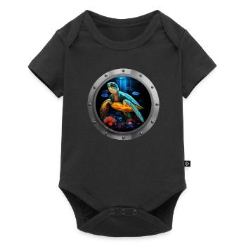 Sea Turtle Animal - 2 - Baby Premium short-sleeve bodysuit - black - Front