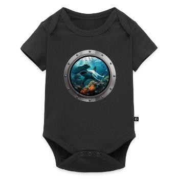 Shark Animal - 2 - Baby Premium short-sleeve bodysuit - black - Front