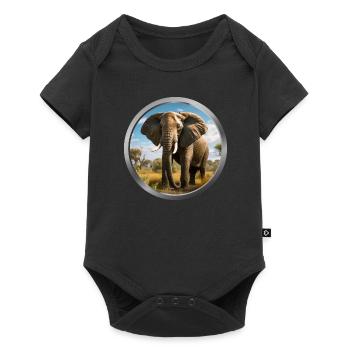 Elephant Animal - 3 - Baby Premium short-sleeve bodysuit - black - Front