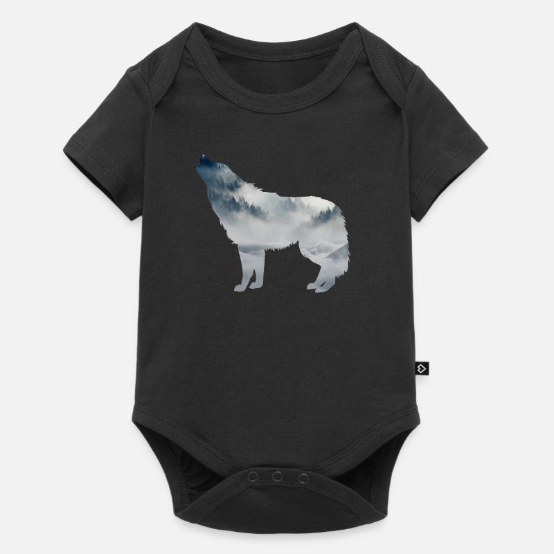 Wolf silhouette - Baby Premium short-sleeve bodysuit - black