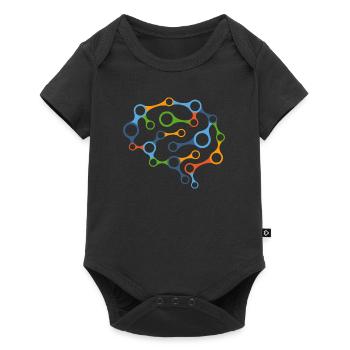 réseau cérébral - Body à manches courtes Premium Bébé - noir - Devant