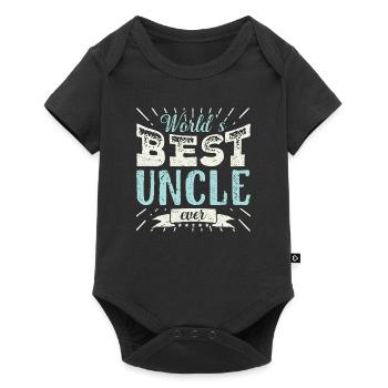 Mens Cool Uncle Gift Tee Shirt World's Best Uncle - Baby Premium short-sleeve bodysuit - black - Front