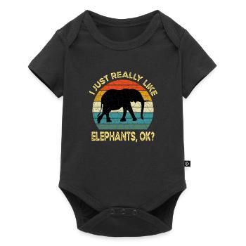 J’aime vraiment les éléphants OK, amoureux des éléphants - Body à manches courtes Premium Bébé - noir - Devant