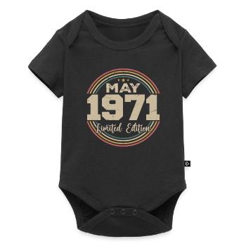 Mai 1971 Vintage Nées En Mai 1971 Anniversaire - Body à manches courtes Premium Bébé - noir - Devant