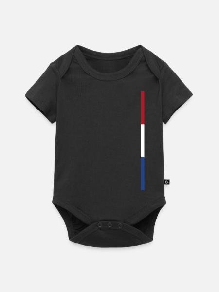 Nederlandse Vlag Stijl Strepen - Premium babyrompertje met korte mouwen  - zwart