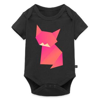 Katze Origami Polygon - Baby Premium Kurzarmbody - Schwarz - Vorne
