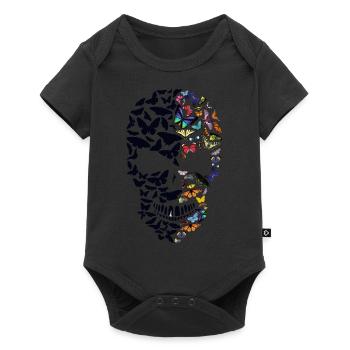 tete de mort papillon skull forme crane coter fant - Body à manches courtes Premium Bébé - noir - Devant