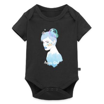 Aqua Girl blau blue water seifenblasen - Baby Premium Kurzarmbody - Schwarz - Vorne