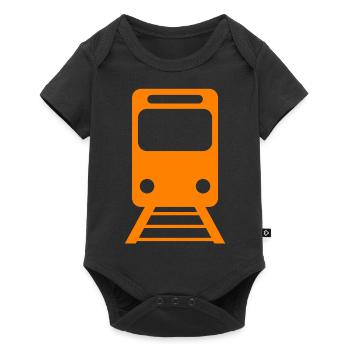 tåg - Baby Premium kortärmad bodysuit - svart - Fram