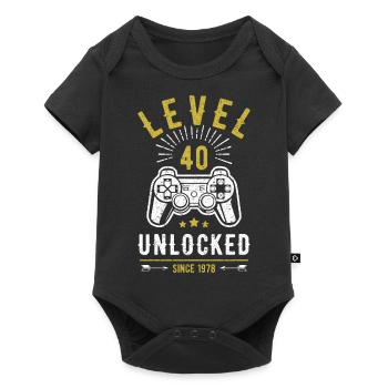 40th Birthday Gift Gamer Gamer Video Game 40 - Baby Premium short-sleeve bodysuit - black - Front
