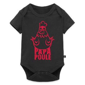 papa poule 14012 - Body à manches courtes Premium Bébé - noir - Devant