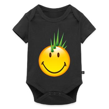 Smiley Punk - Baby Premium Kurzarmbody - Schwarz - Vorne