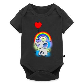 Ballon Bébé Éléphant Enfants Naissance Fantastique Cadeau - Body à manches courtes Premium Bébé - noir - Devant
