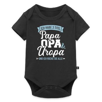 Uropa - Baby Premium Kurzarmbody - Schwarz - Vorne
