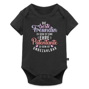 Patentante - Baby Premium Kurzarmbody - Schwarz - Vorne