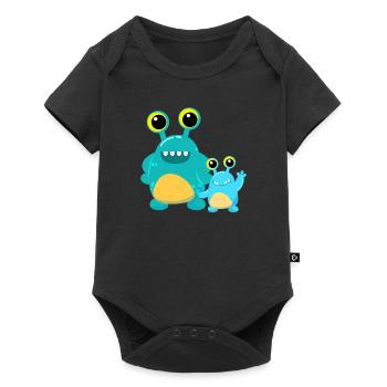 little monster Halloween brother and sister - Baby Premium short-sleeve bodysuit - black - Front