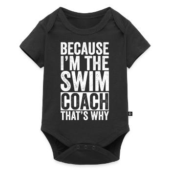Cadeau amusant pour coach Swim Entraîneur - Body à manches courtes Premium Bébé - noir - Devant