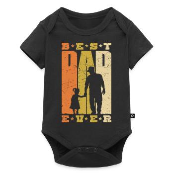 Best Dad Ever Retro Dad Daughter Father's Day Gift - Baby Premium short-sleeve bodysuit - black - Front