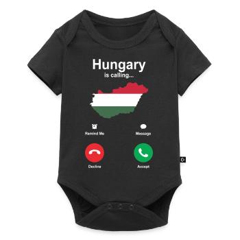 Hongrie Drapeau De l’Union européenne Cadeau - Body à manches courtes Premium Bébé - noir - Devant