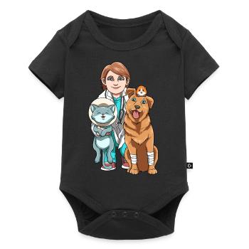 Vétérinaire vétérinaire vétérinaire - Body à manches courtes Premium Bébé - noir - Devant