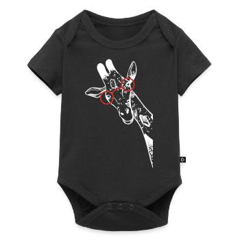 Nerd Giraffe mit Brille - Baby Premium Kurzarmbody - Schwarz - Vorne