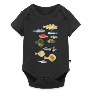 Fische aus dem Meer - Baby Premium Kurzarmbody - Schwarz - Vorne