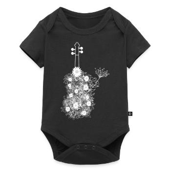 flowery violin gift idea - Baby Premium short-sleeve bodysuit - black - Front