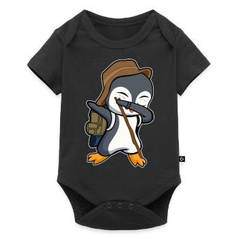 dab dabbing pinguin campen einhorn königspinguin - Baby Premium Kurzarmbody - Schwarz - Vorne