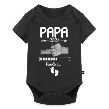 Papa 2024 Loading - Baby Premium Kurzarmbody - Schwarz - Vorne