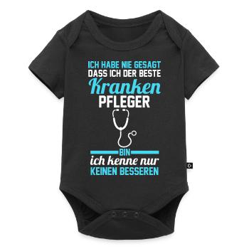 Krankenpflege Pflegekraft Krankenpfleger - Baby Premium Kurzarmbody - Schwarz - Vorne