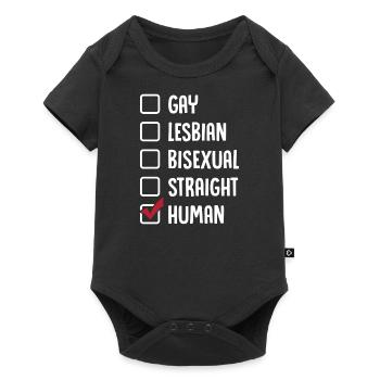 Gay Lesbienne Bisexuelle Hétéro Humain - Body à manches courtes Premium Bébé - noir - Devant