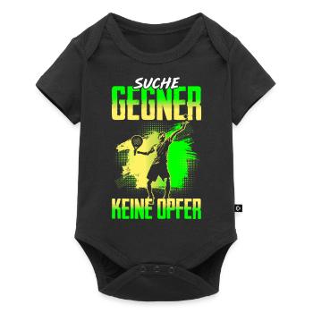 Suche Gegner Keine Opfer Tennisspieler - Baby Premium Kurzarmbody - Schwarz - Vorne
