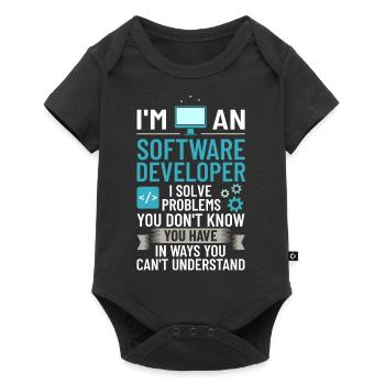 Software Development Software Developer Developer - Baby Premium short-sleeve bodysuit - black - Front