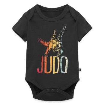 Vintage Judo Retro Judoka - Baby Premium Kurzarmbody - Schwarz - Vorne