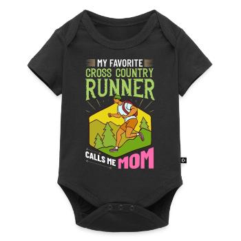 Cross Country Running Crosslauf Geländelauf Laufen - Baby Premium short-sleeve bodysuit - black - Front