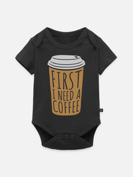 Fist I need Coffee - Baby Premium Kurzarmbody - Schwarz
