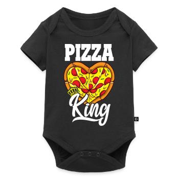 Drôle de pizza amateur Pizza King Foodie - Body à manches courtes Premium Bébé - noir - Devant