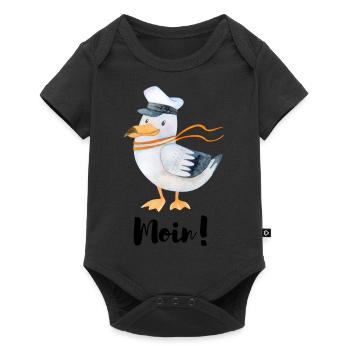 Moin von der Nordsee - Baby Premium Kurzarmbody - Schwarz - Vorne
